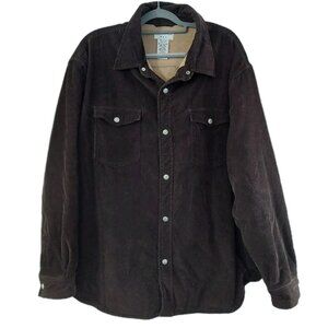 Covington Mens Corduroy Jacket Size 2X (50 - 52) Brown Length 32" Snap Buttons